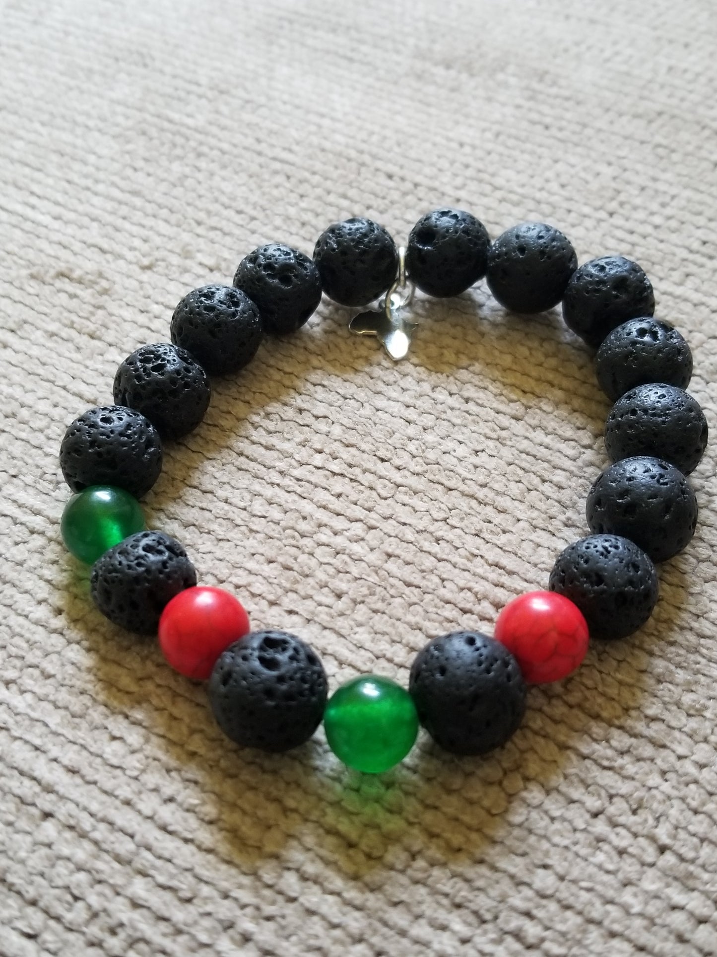 Red Black Green Lava Bracelet