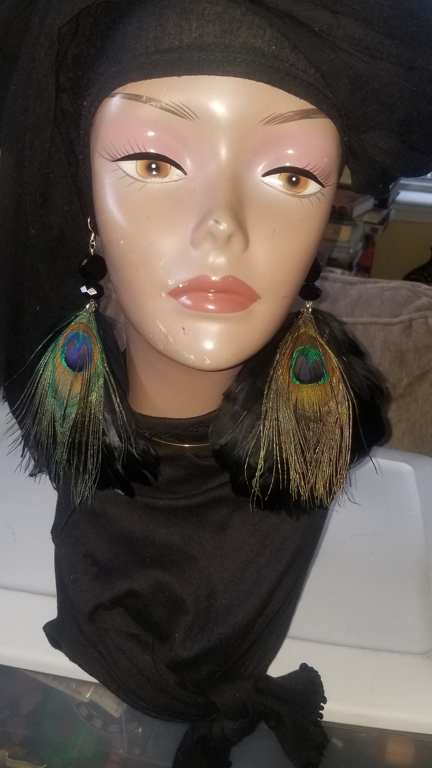 Feather Fan Drop Earrings