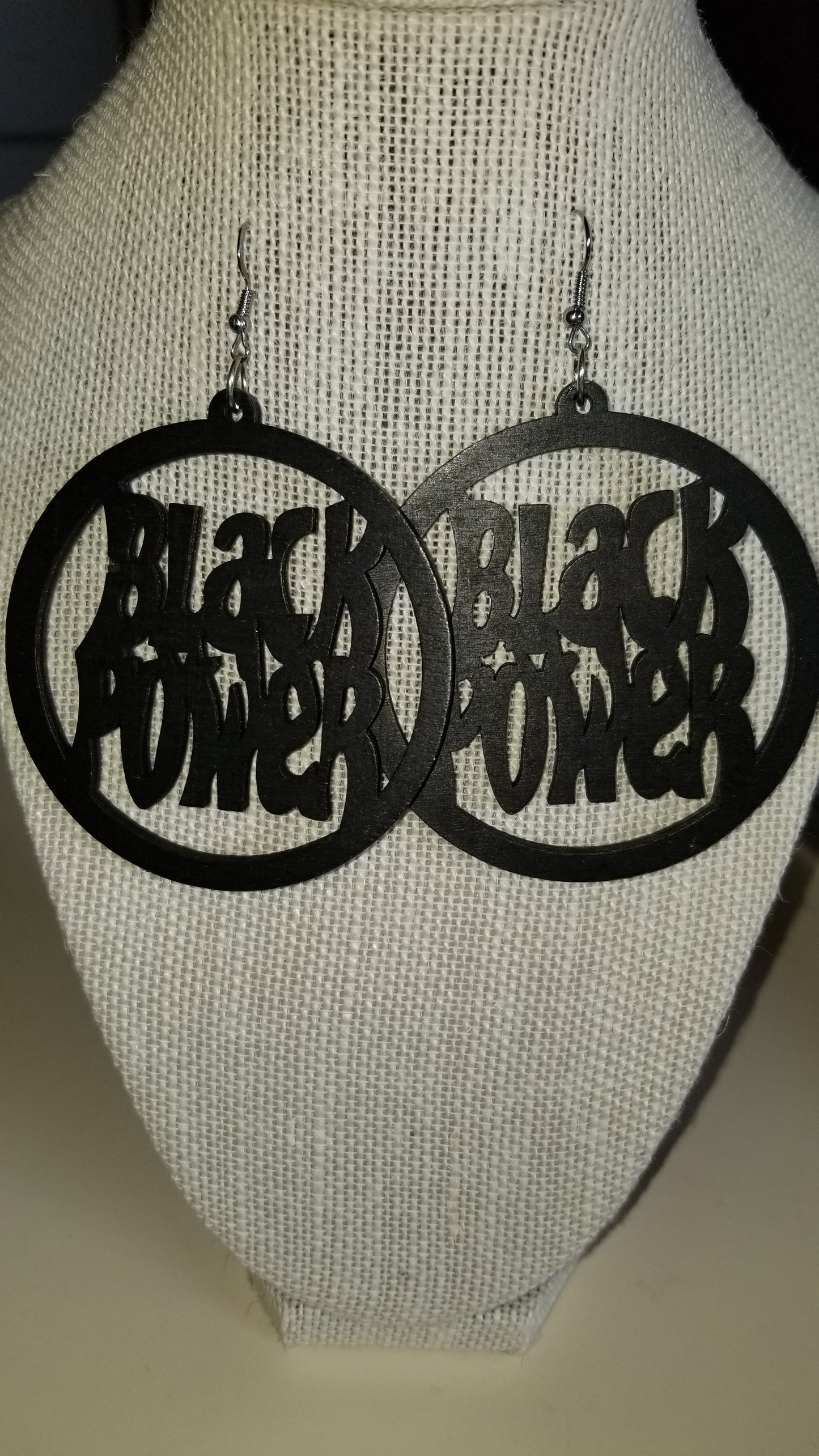 Black Power Wooden Earrings