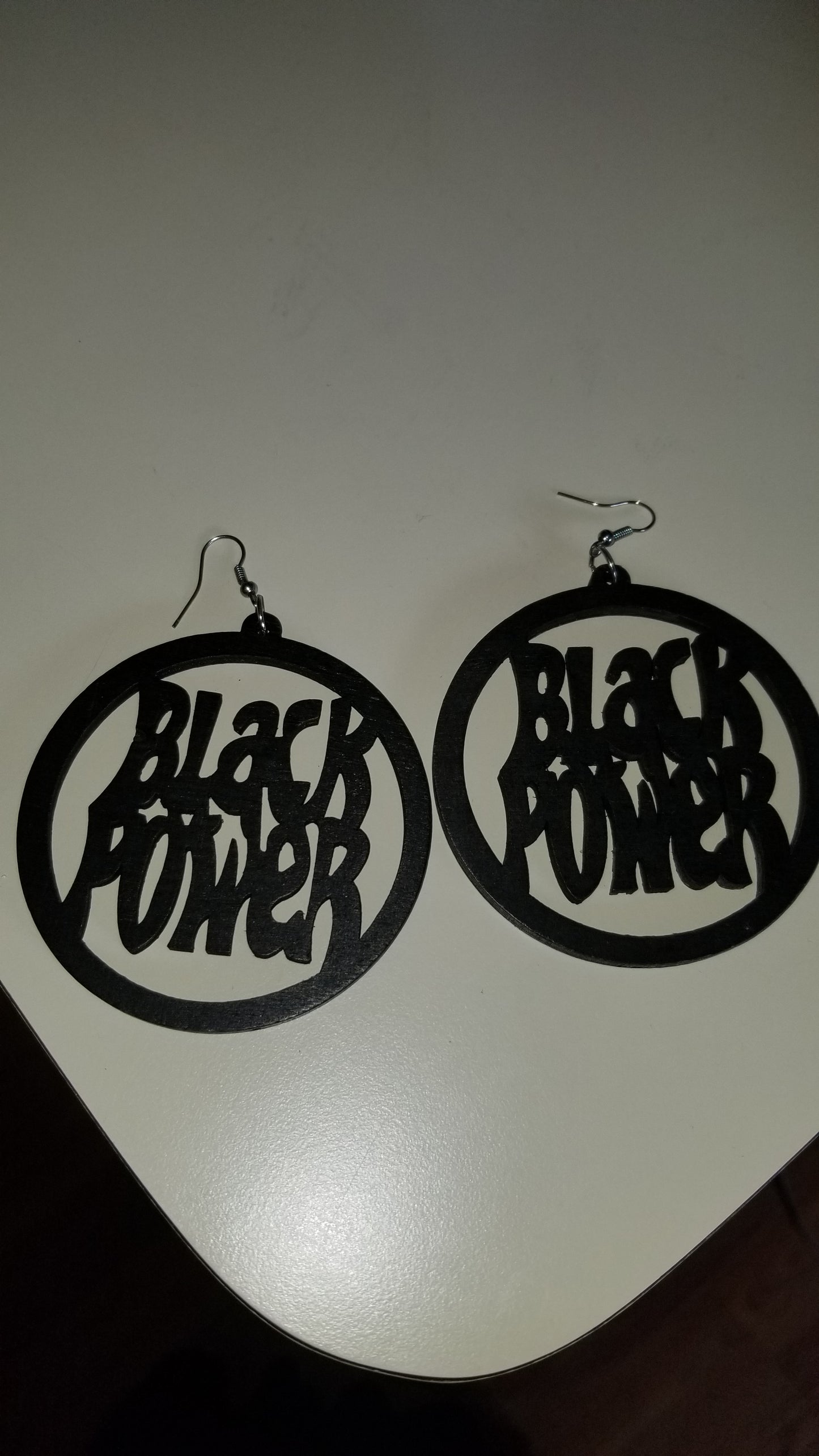 Black Power Wooden Earrings