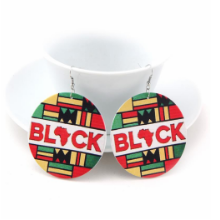 Black Pride Wooden Earrings