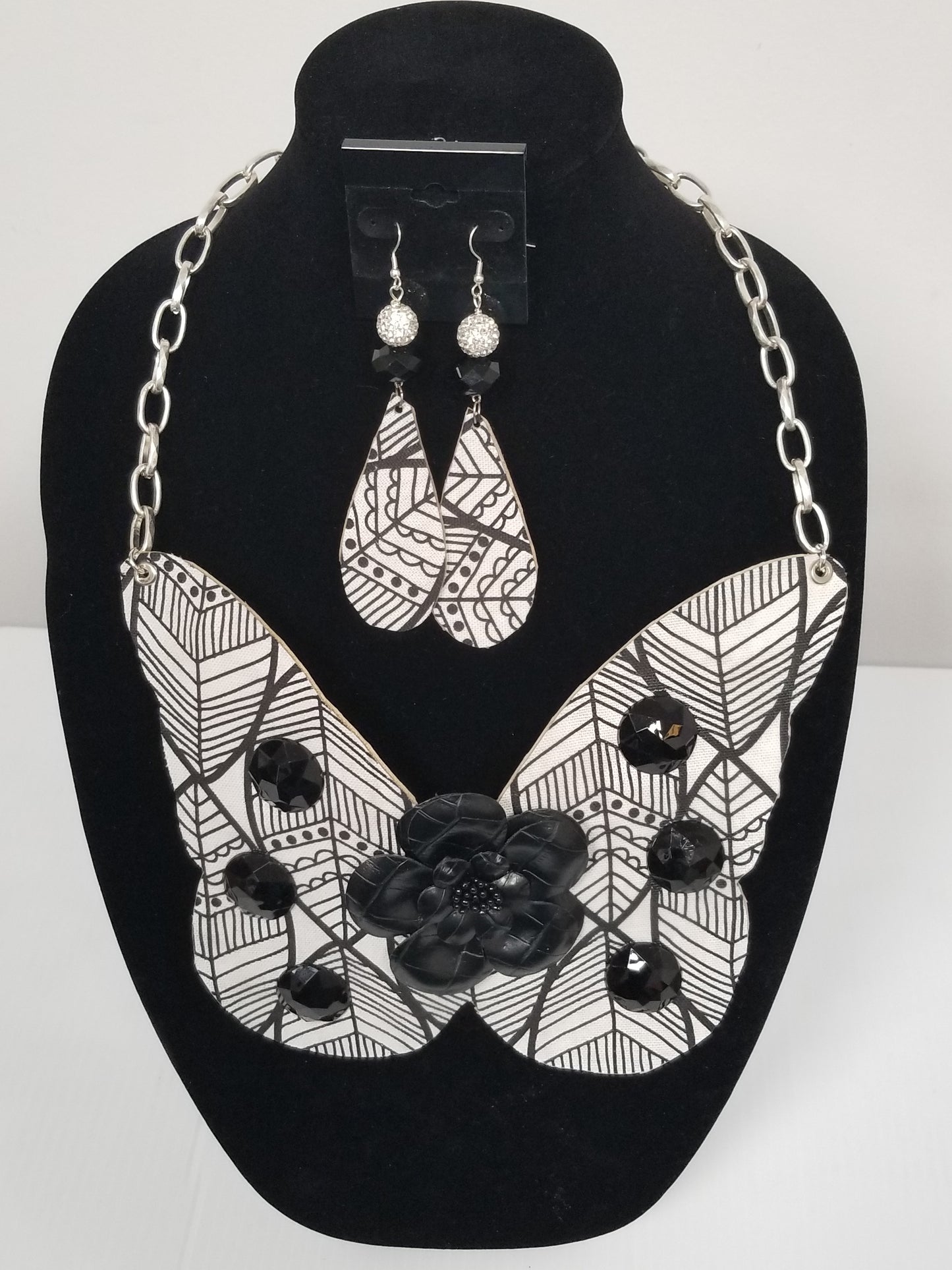Beautiful Batik Butterfly Necklace Set