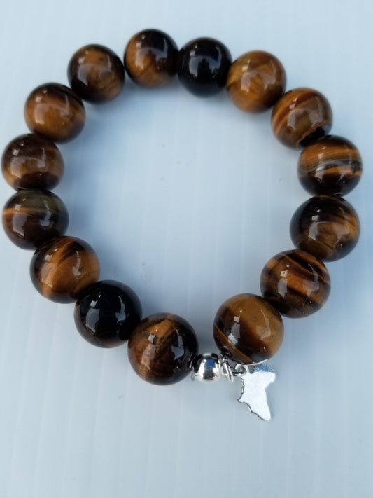 African Charmed Tiger Eye Bracelet