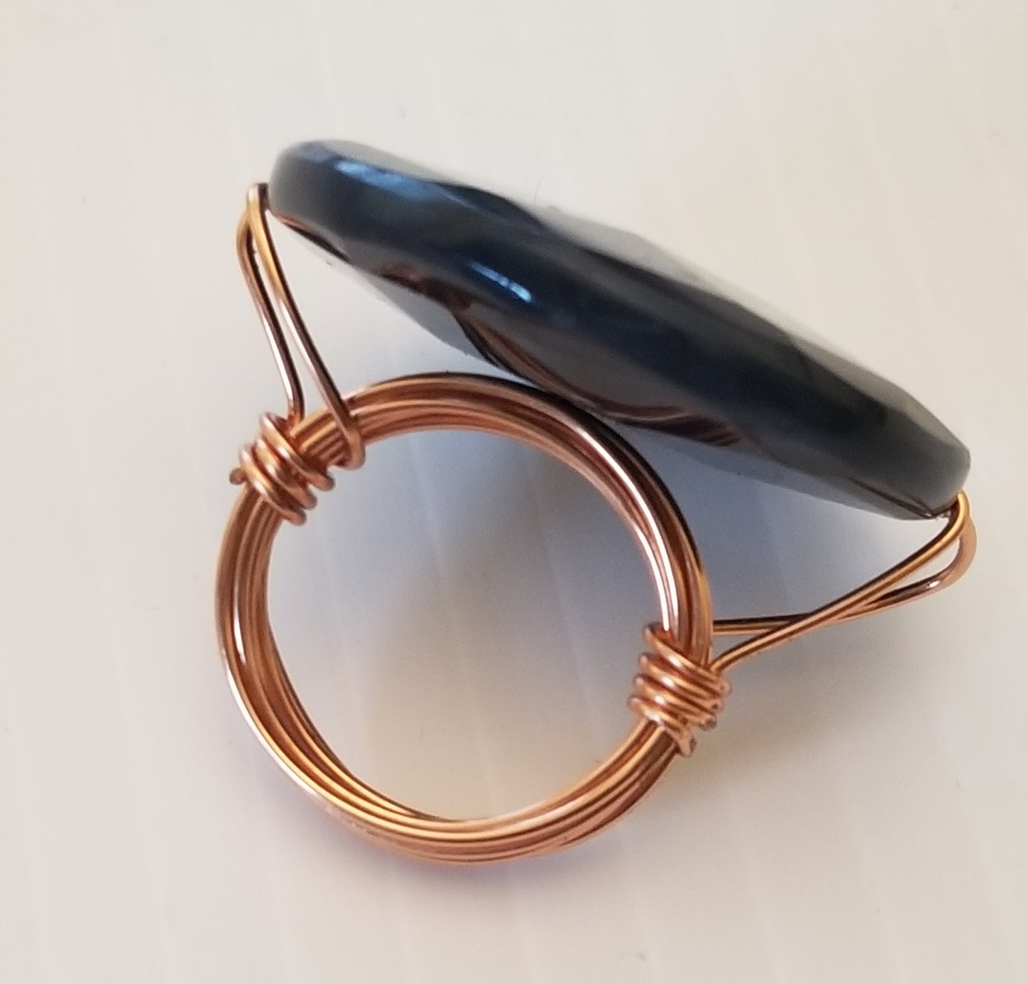 Faceted Agate Copper Ring