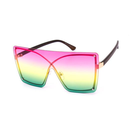 Pink Essie Banded-Colors Sunglasses