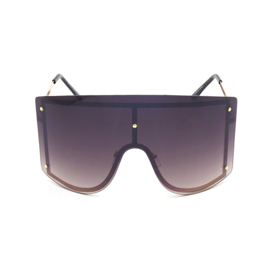 Oversized Shields Sunglasses - Brown