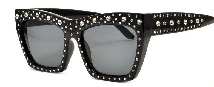 Lara - Rhinestone Studded Tinted Sunglasses