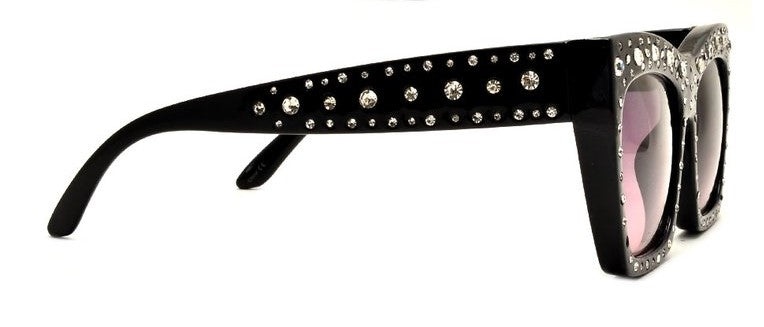 Lara - Rhinestone Studded Tinted Sunglasses