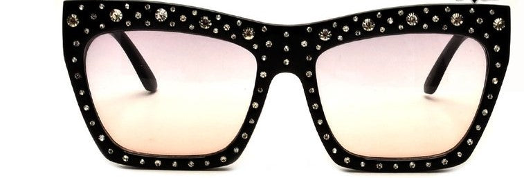 Lara - Rhinestone Studded Tinted Sunglasses