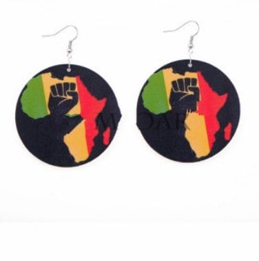 Rasta Fist - Sm. Wooden Earrings